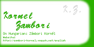 kornel zambori business card